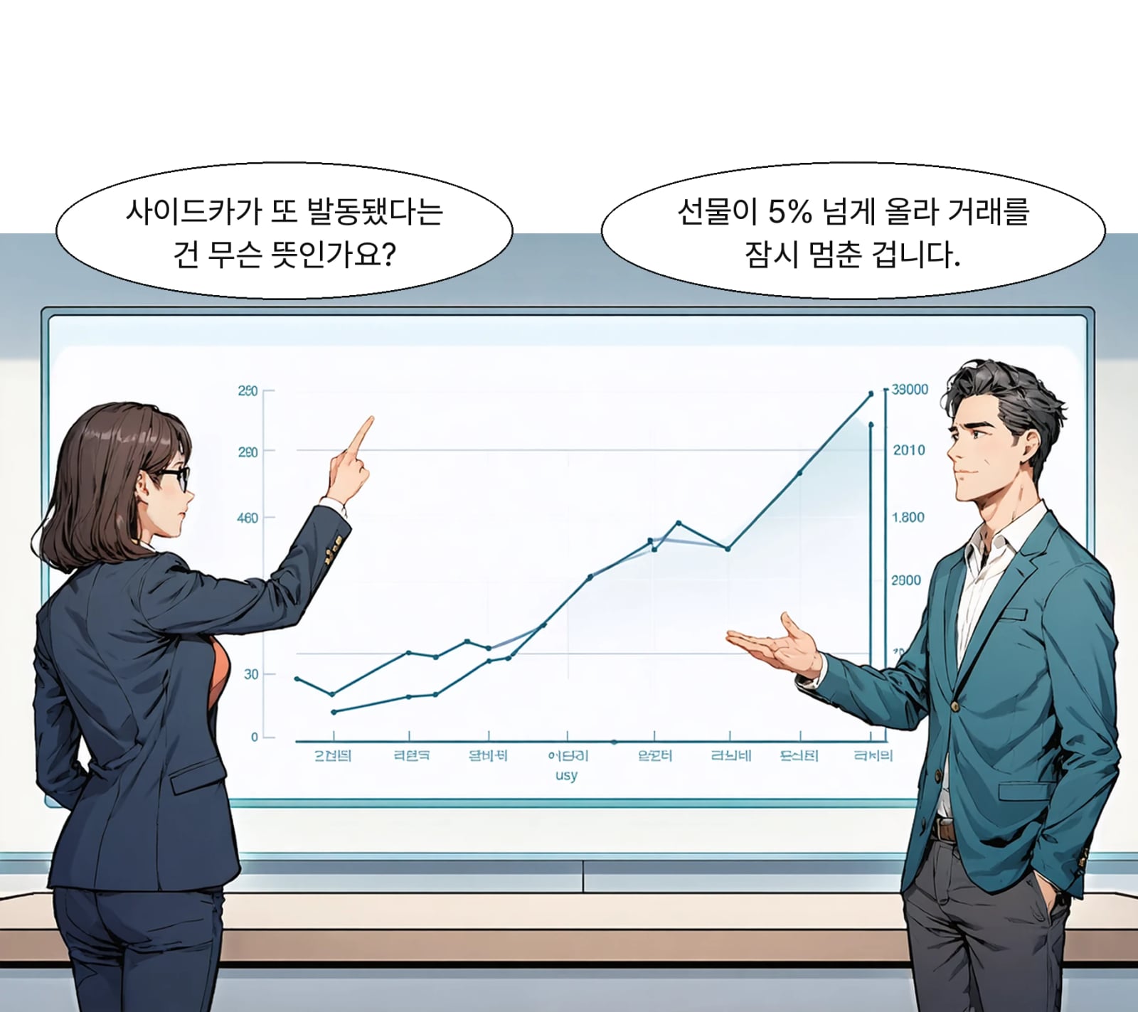 급등세 속에 이틀 연속 매수 사이드카가 발동되며 시장을 안정시켰습니다.