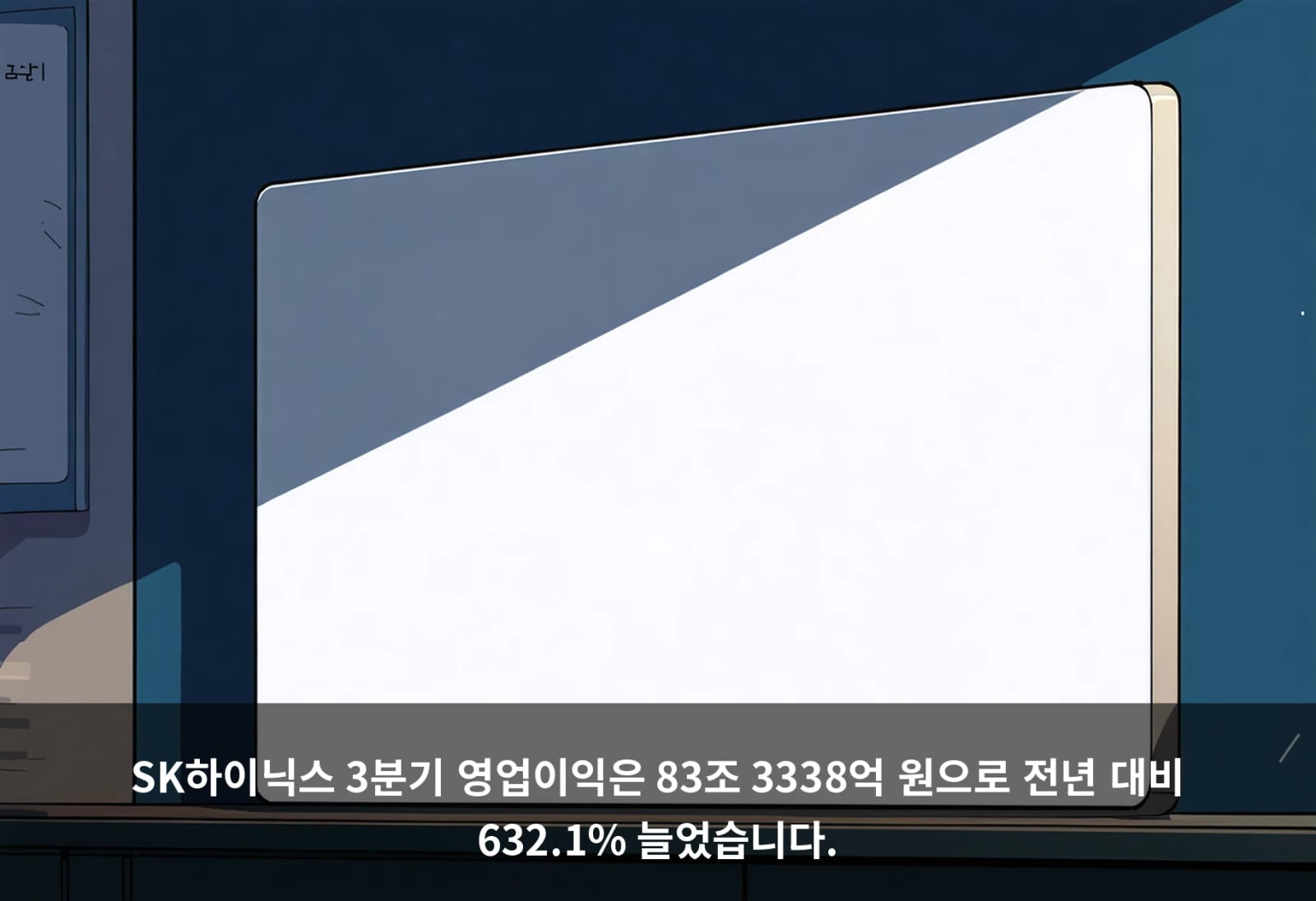 SK하이닉스 3분기 영업이익은 83조 3338억 원으로 전년 대비 632.1% 늘었습니다.