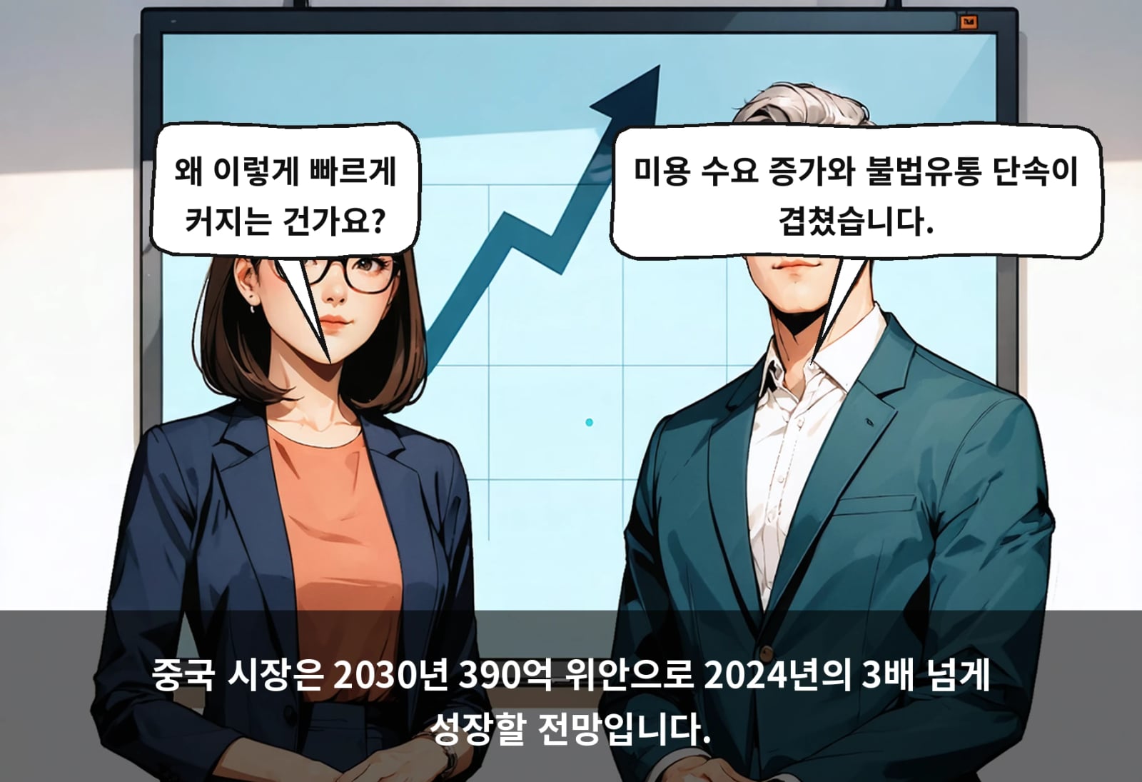 중국 시장은 2030년 390억 위안으로 2024년의 3배 넘게 성장할 전망입니다.