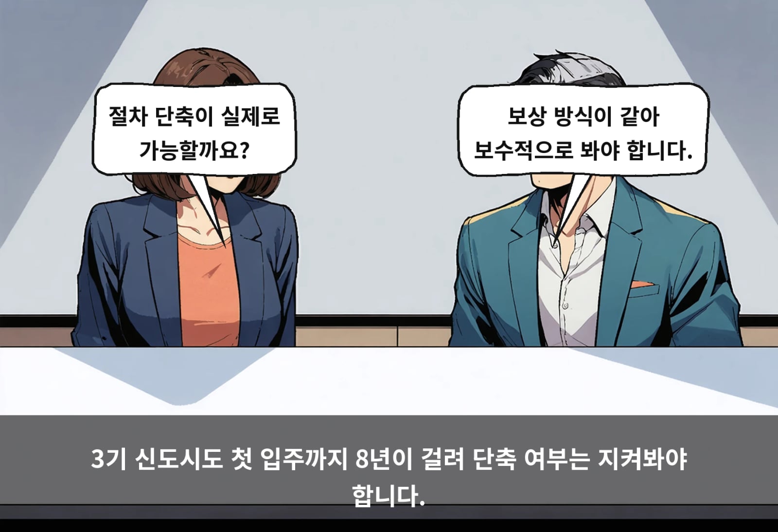 3기 신도시도 첫 입주까지 8년이 걸려 단축 여부는 지켜봐야 합니다.