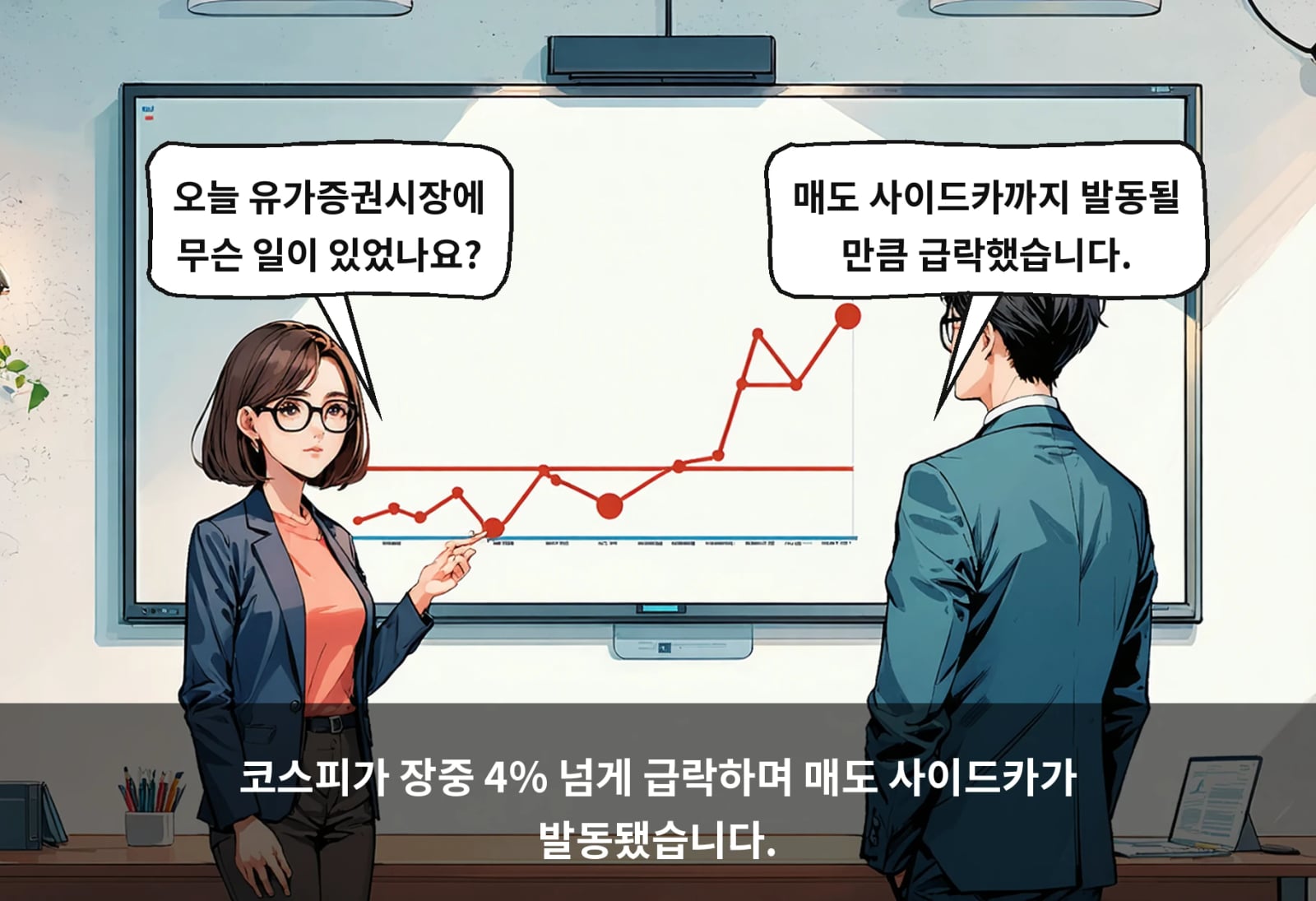 코스피가 장중 4% 넘게 급락하며 매도 사이드카가 발동됐습니다.
