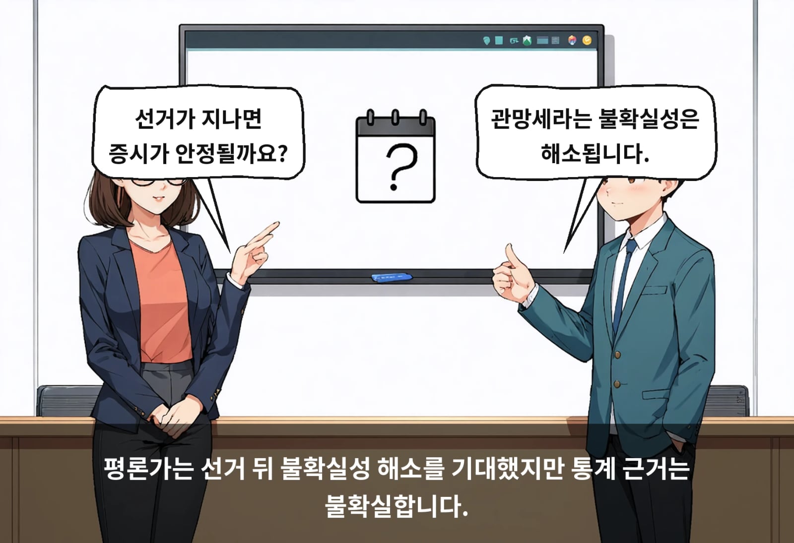 평론가는 선거 뒤 불확실성 해소를 기대했지만 통계 근거는 불확실합니다.