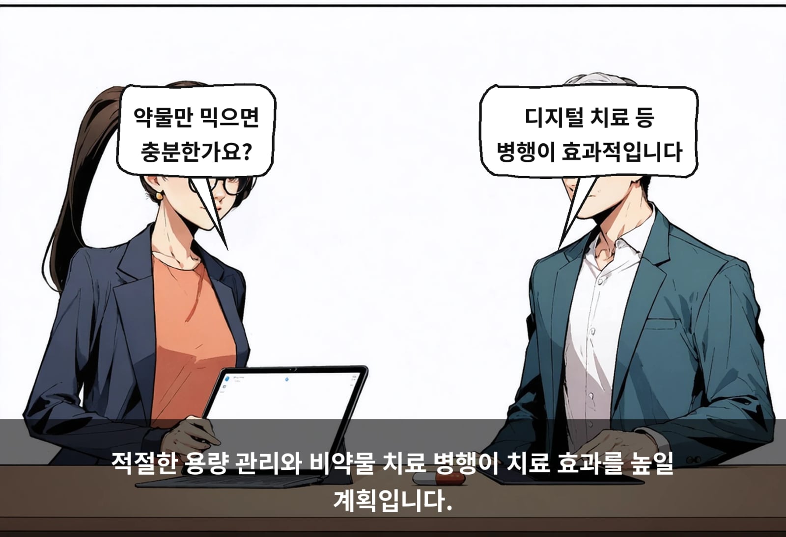 적절한 용량 관리와 비약물 치료 병행이 치료 효과를 높일 계획입니다.