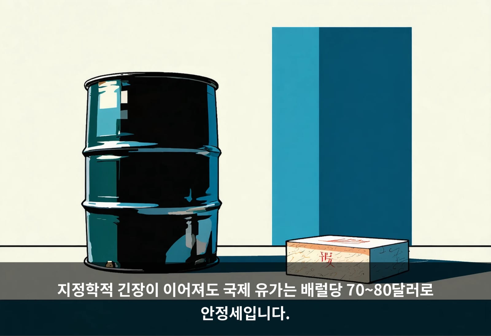 지정학적 긴장이 이어져도 국제 유가는 배럴당 70~80달러로 안정세입니다.