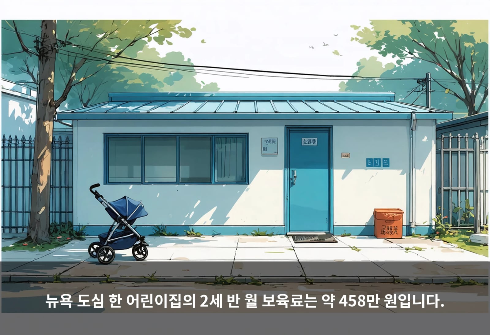 뉴욕 도심 한 어린이집의 2세 반 월 보육료는 약 458만 원입니다.