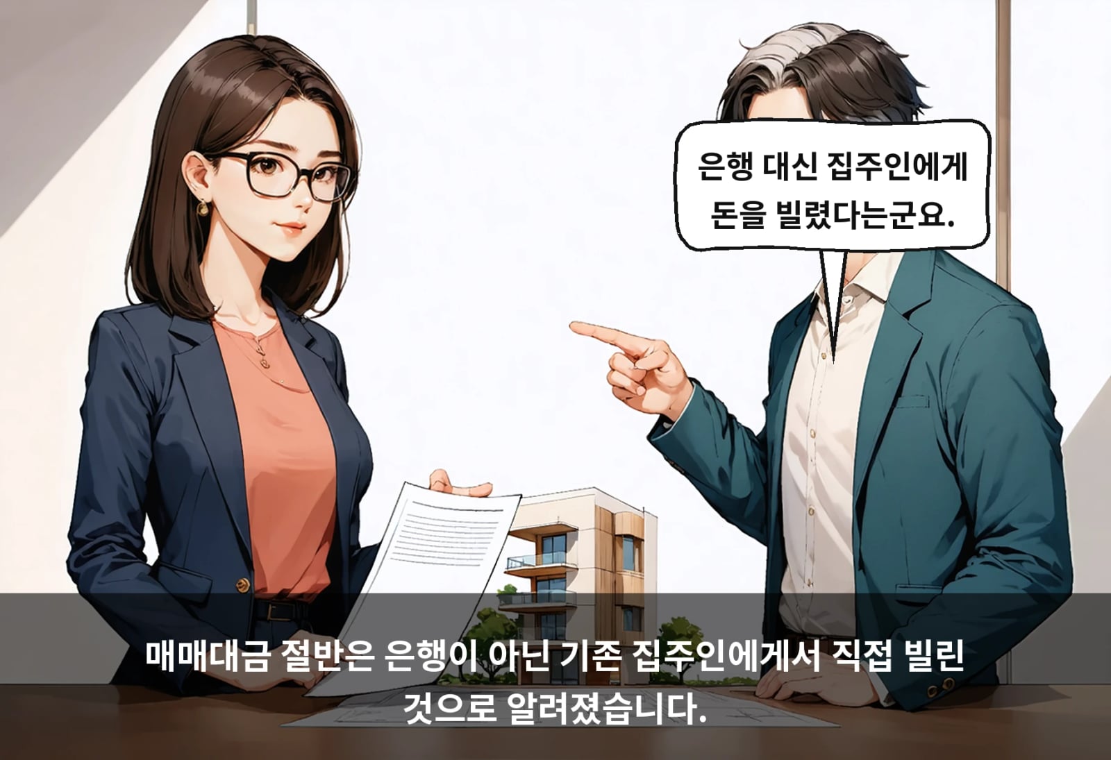 매매대금 절반은 은행이 아닌 기존 집주인에게서 직접 빌린 것으로 알려졌습니다.