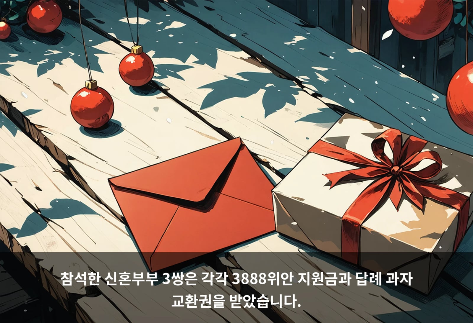 참석한 신혼부부 3쌍은 각각 3888위안 지원금과 답례 과자 교환권을 받았습니다.