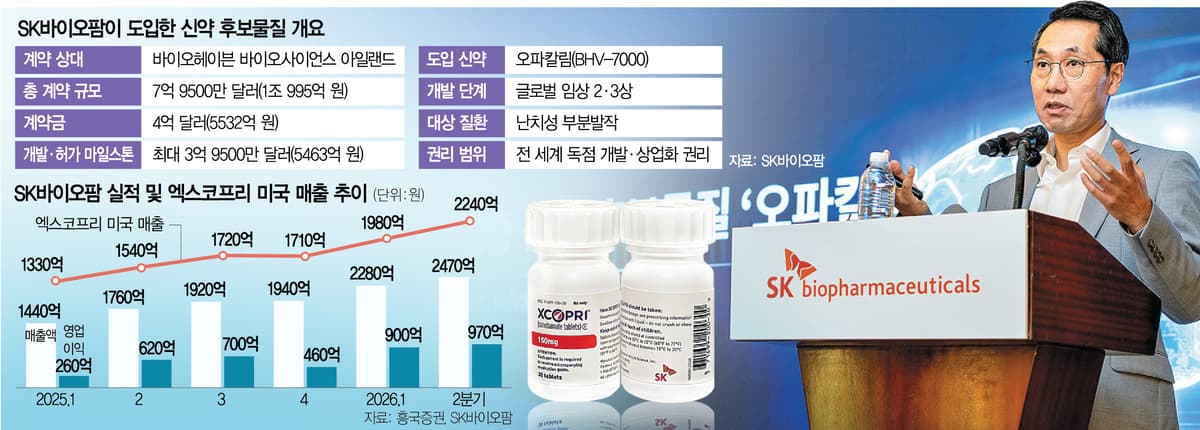 ‘특허 절벽’ 앞둔 SK바이오팜, 1.1조 들여 차세대 뇌전증약 확보